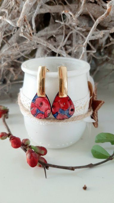 Boucles d'oreilles Collection Floraly bleu.