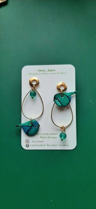 Boucles d'oreilles Birdy ( reservé pour Anne- lise)