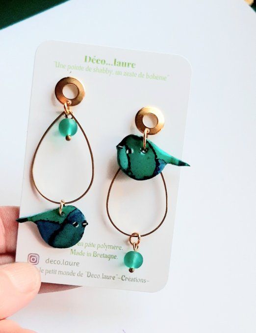 Boucles d'oreilles Birdy ( reservé pour Anne- lise)