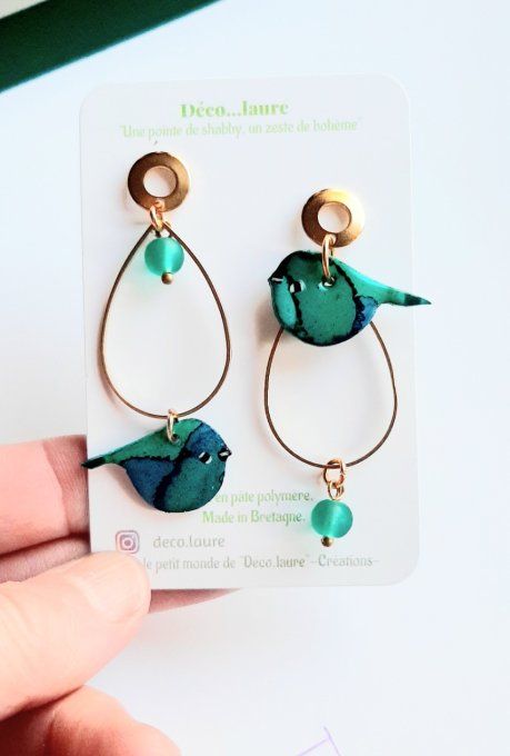 Boucles d'oreilles Birdy ( reservé pour Anne- lise)