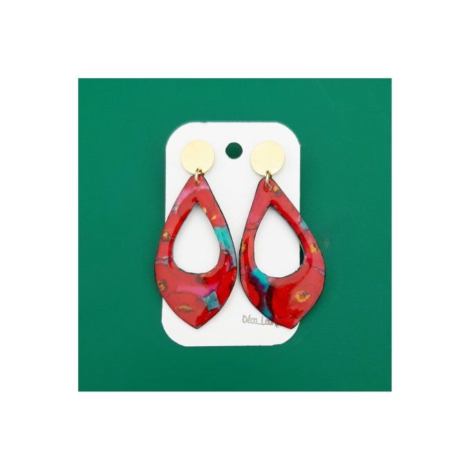 Boucles d'oreilles Collection Floraly rouge. 