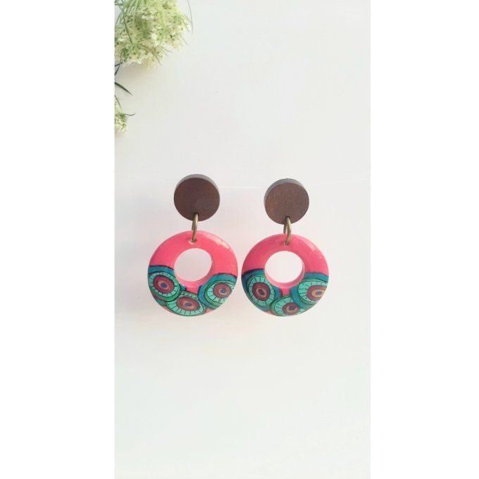 Boucles d'oreilles en bois 