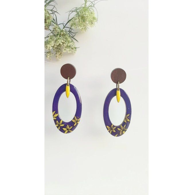 Boucles d'oreilles en bois 