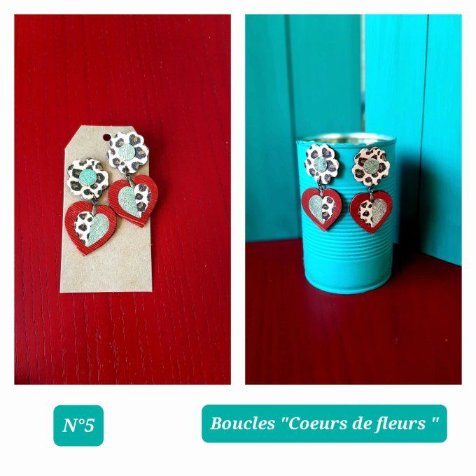 Boucles "Coeurs de fleurs"