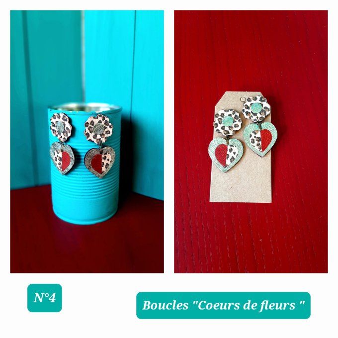 Boucles "Coeurs de fleurs"