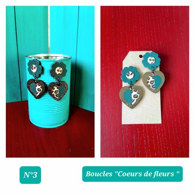 Boucles "Coeurs de fleurs"