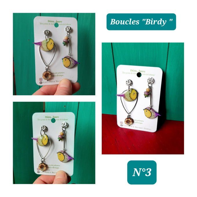 Boucles d'oreilles Birdy 