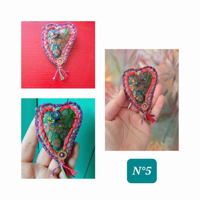 Cœurs brodés (5 modèles)